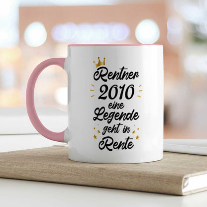 Bedruckte Tasse mit Spruch Rentner/Rentnerin