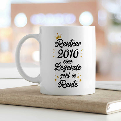 Bedruckte Tasse mit Spruch Rentner/Rentnerin