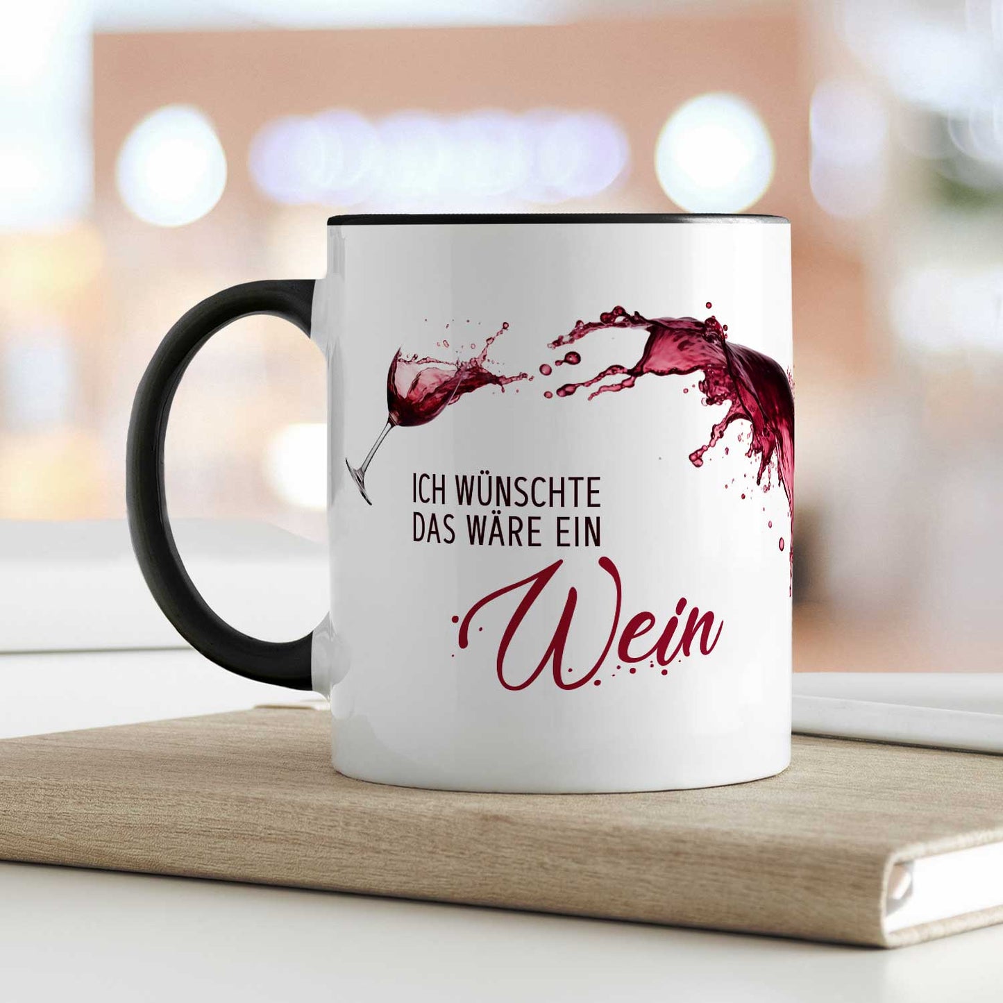 Bedruckte Tasse mit Wein Motiv - Ich wünschte das wäre ein Wein