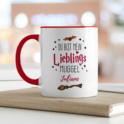 Bedruckte Tasse mit Spruch - Du bist mein Lieblingsmuggel mit Namen