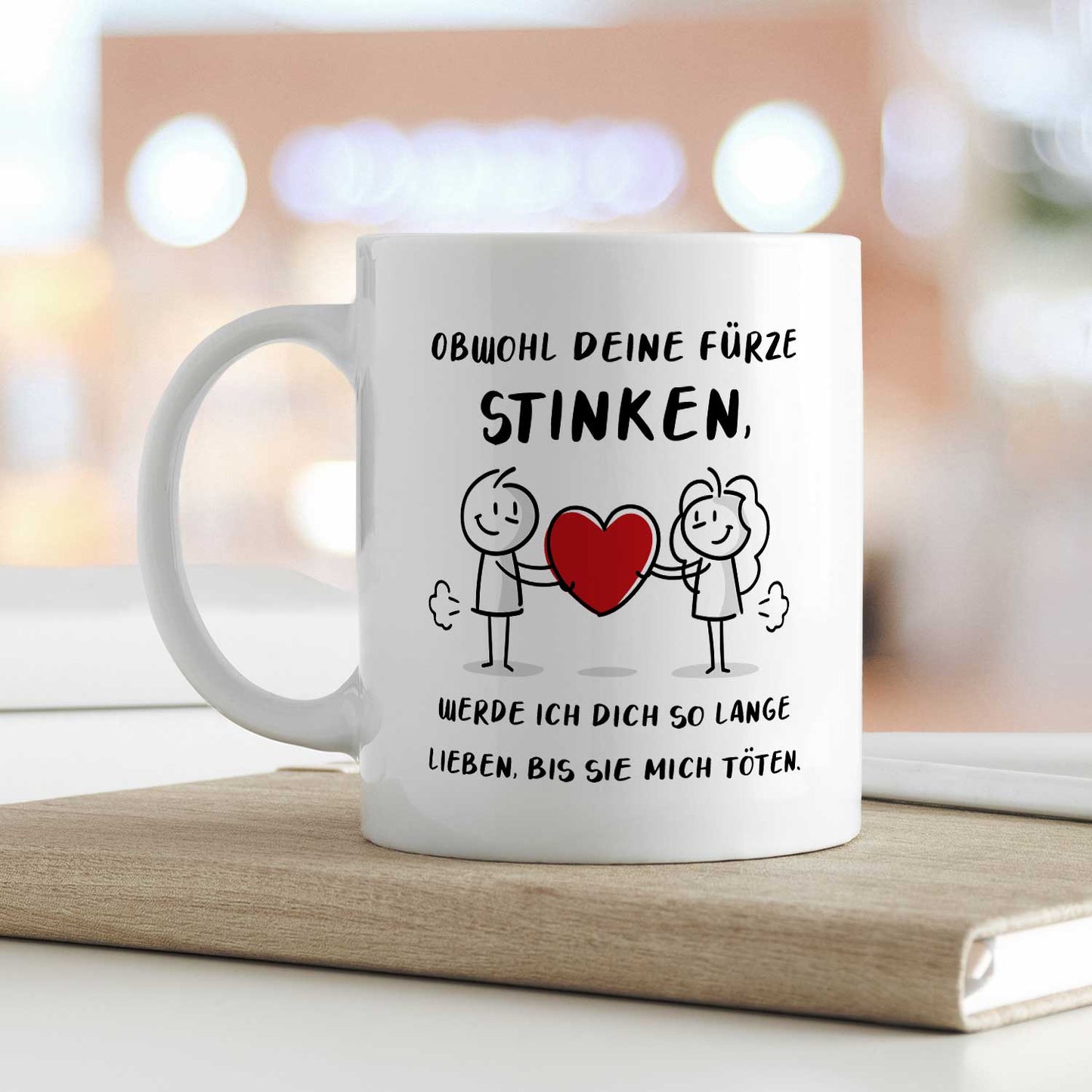 Bedruckte Tasse mit Spruch - Deine Fürze stinken