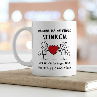Bedruckte Tasse mit Spruch - Deine Fürze stinken