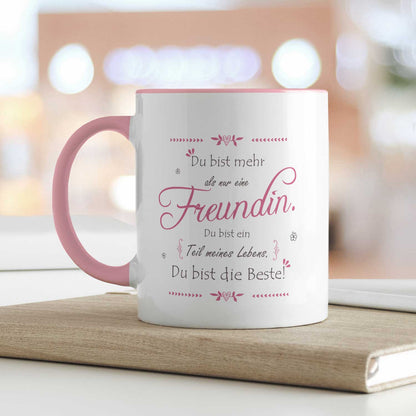 Bedruckte Tasse mit Spruch - "Du bist mehr als nur eine Freundin"