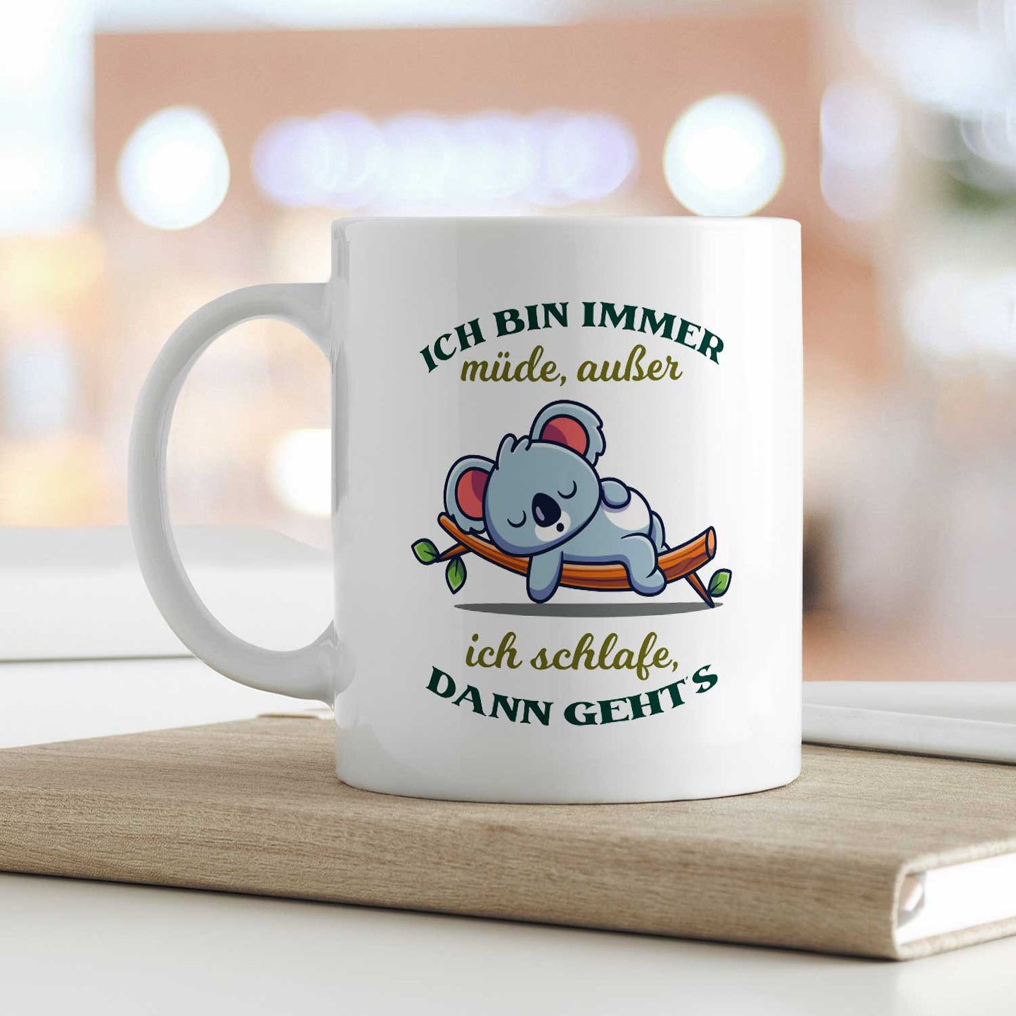 Bedruckte Tasse mit Spruch - Ich bin immer müde