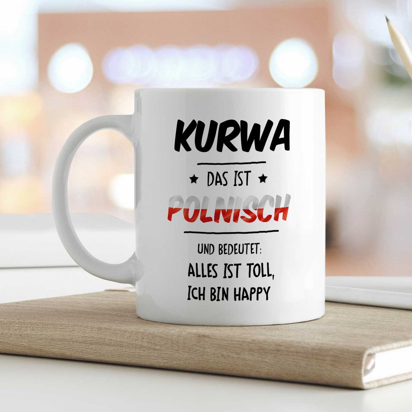 Bedruckte Tasse mit Spruch Alles toll Kurwa
