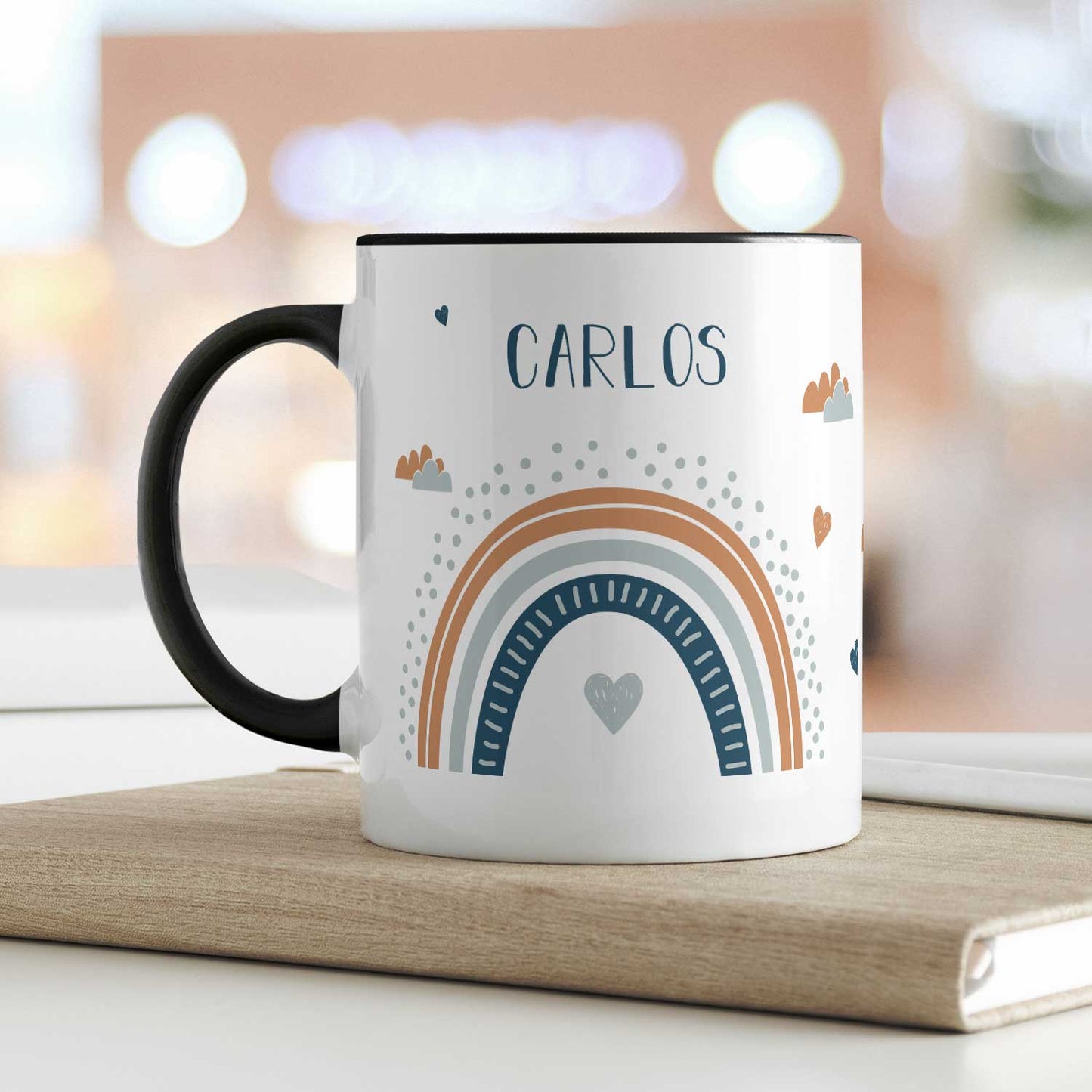 Bedruckte Tasse - Regenbogen - Personalisiert mit Namen - Für Mädchen und Jungen