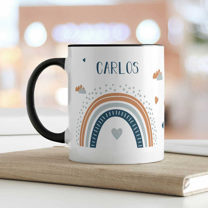 Bedruckte Tasse - Regenbogen - Personalisiert mit Namen - Für Mädchen und Jungen