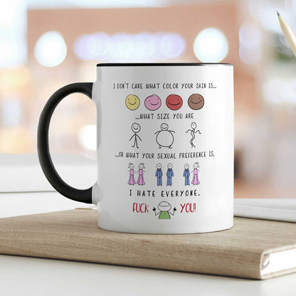 Bedruckte Tasse mit Spruch - "I hate everyone"