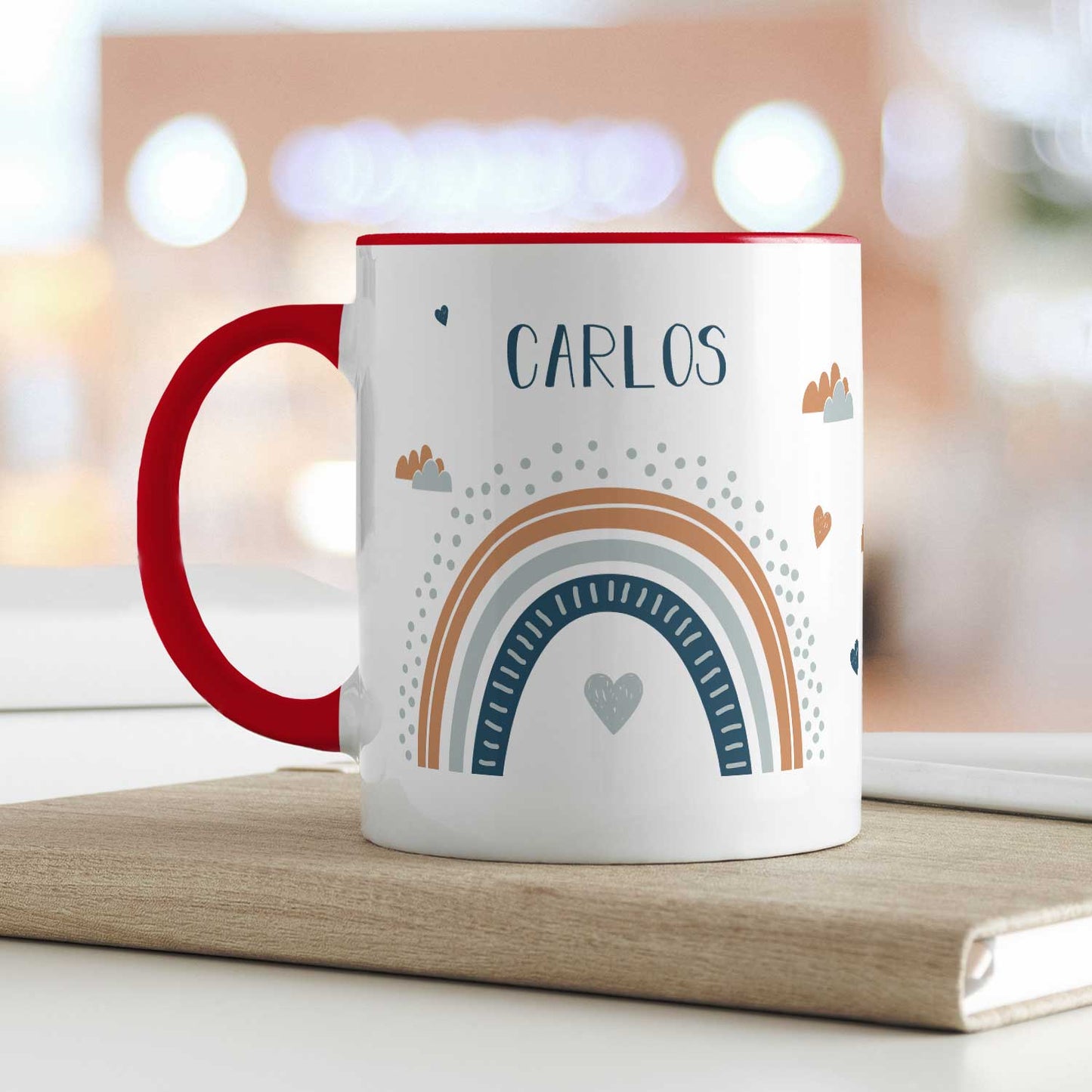 Bedruckte Tasse - Regenbogen - Personalisiert mit Namen - Für Mädchen und Jungen
