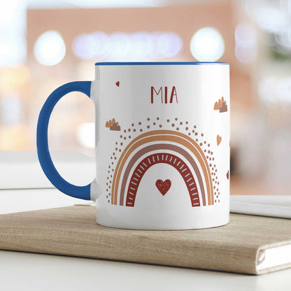 Bedruckte Tasse - Regenbogen - Personalisiert mit Namen - Für Mädchen und Jungen