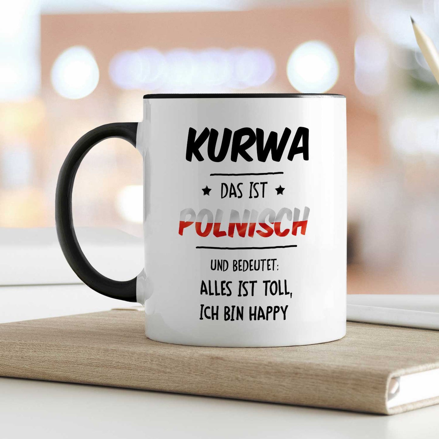 Bedruckte Tasse mit Spruch Alles toll Kurwa