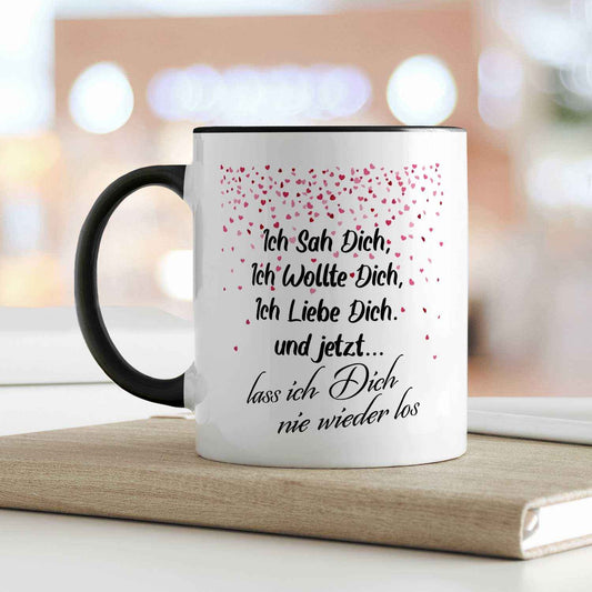 Bedruckte Tasse mit Spruch - Ich sah dich