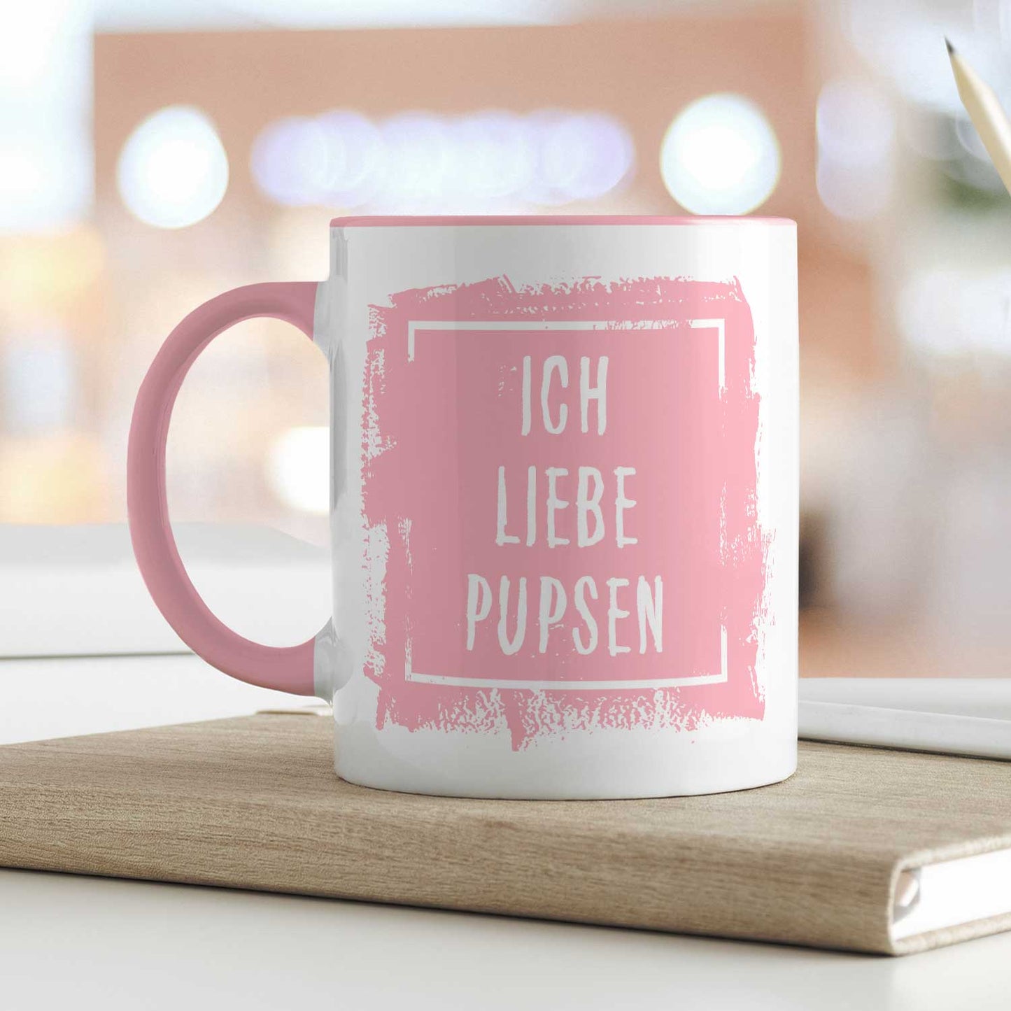 Bedruckte Tasse mit Spruch - "Ich Liebe Pupsen"