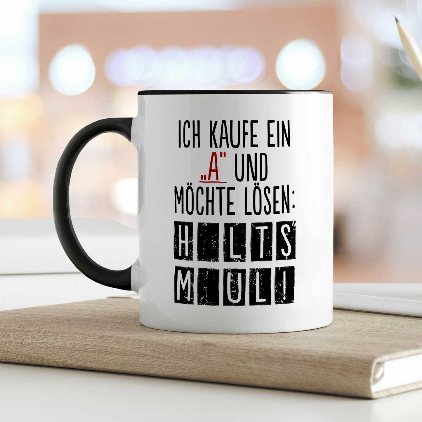 Bedruckte Tasse mit Spruch - Ich kaufe ein A