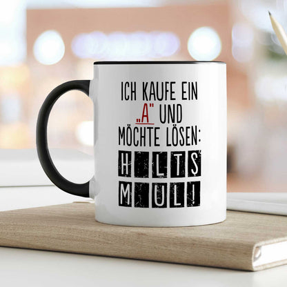 Bedruckte Tasse mit Spruch - Ich kaufe ein A