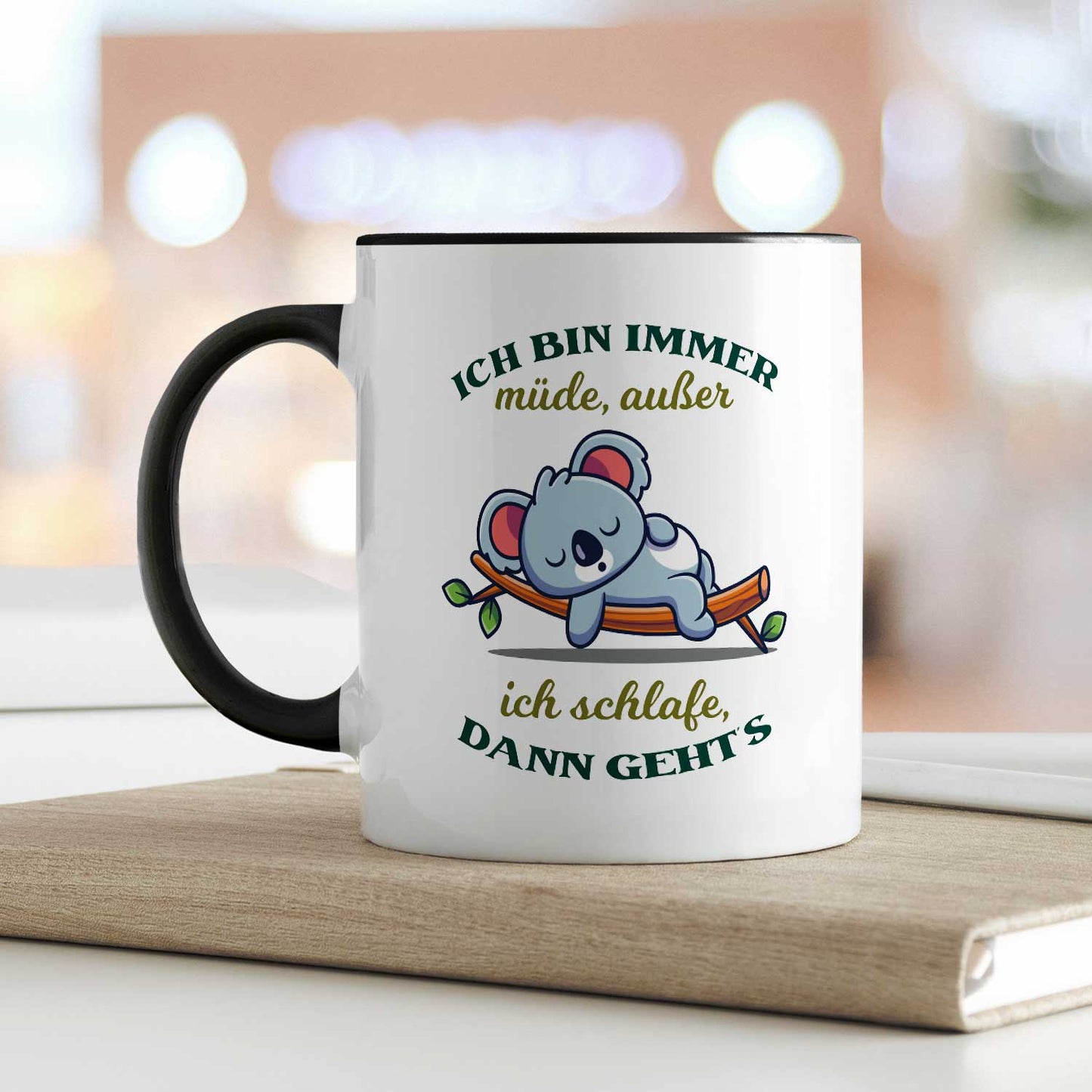 Bedruckte Tasse mit Spruch - Ich bin immer müde