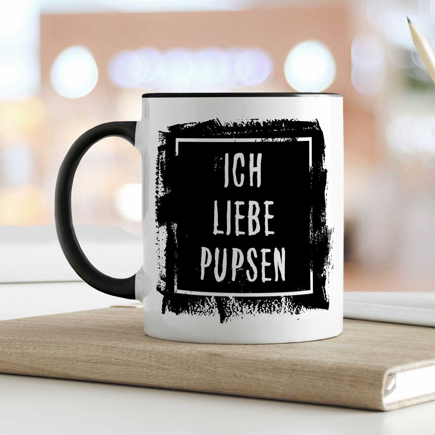 Bedruckte Tasse mit Spruch - "Ich Liebe Pupsen"