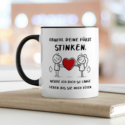 Bedruckte Tasse mit Spruch - Deine Fürze stinken