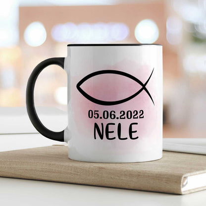 Bedruckte Tasse - zur Konfirmation mit Name & Datum