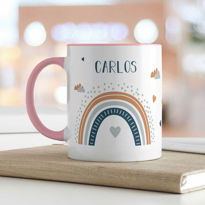 Bedruckte Tasse - Regenbogen - Personalisiert mit Namen - Für Mädchen und Jungen