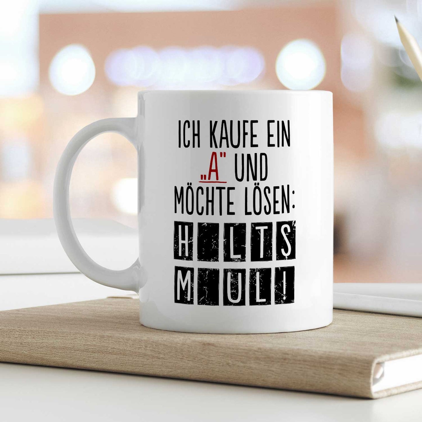 Bedruckte Tasse mit Spruch - Ich kaufe ein A