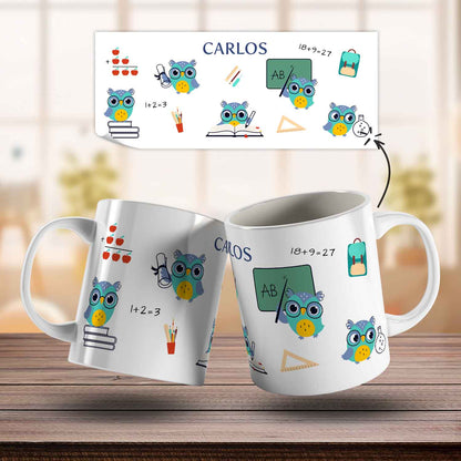 Bedruckte Tasse mit Motiv - Schuleule
