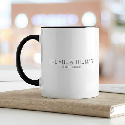 Bedruckte Tasse mit "Wo alles begann" Motiv - Personalisiertes Geschenk mit Wunschkoordinaten