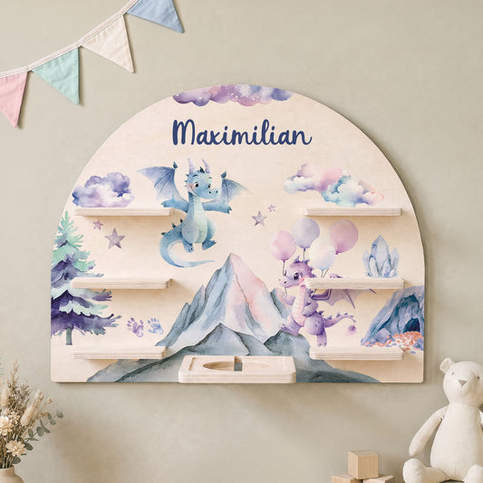 Toniebox Regal für Kinderzimmer - Drache - Personalisiert mit Namen