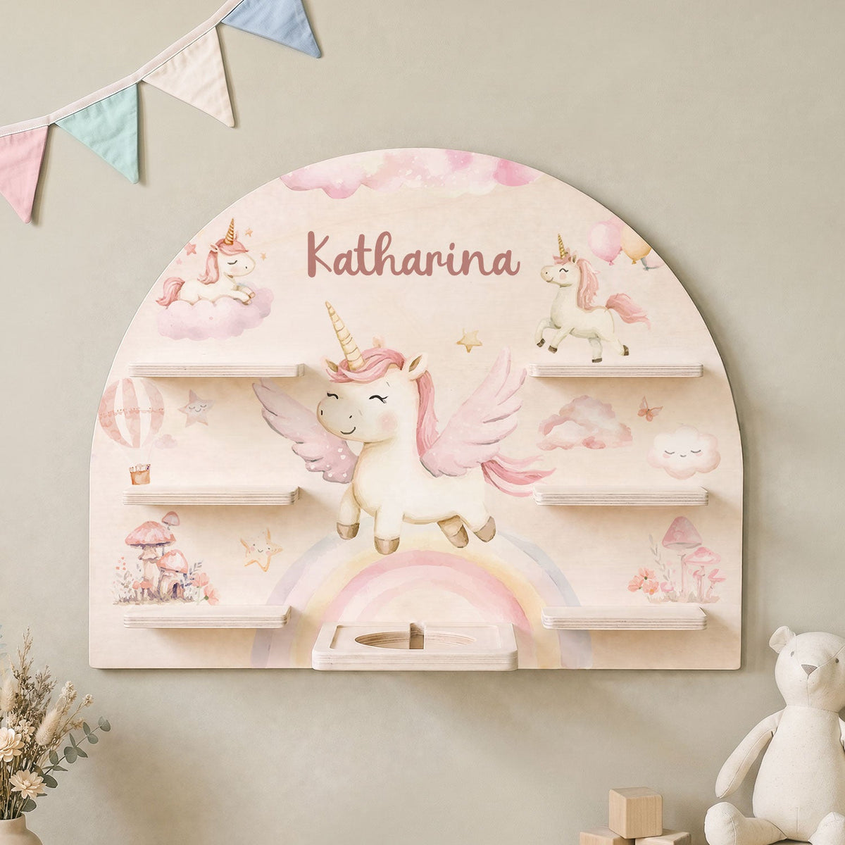Toniebox Regal für Kinderzimmer - Einhorn - Personalisiert mit Namen