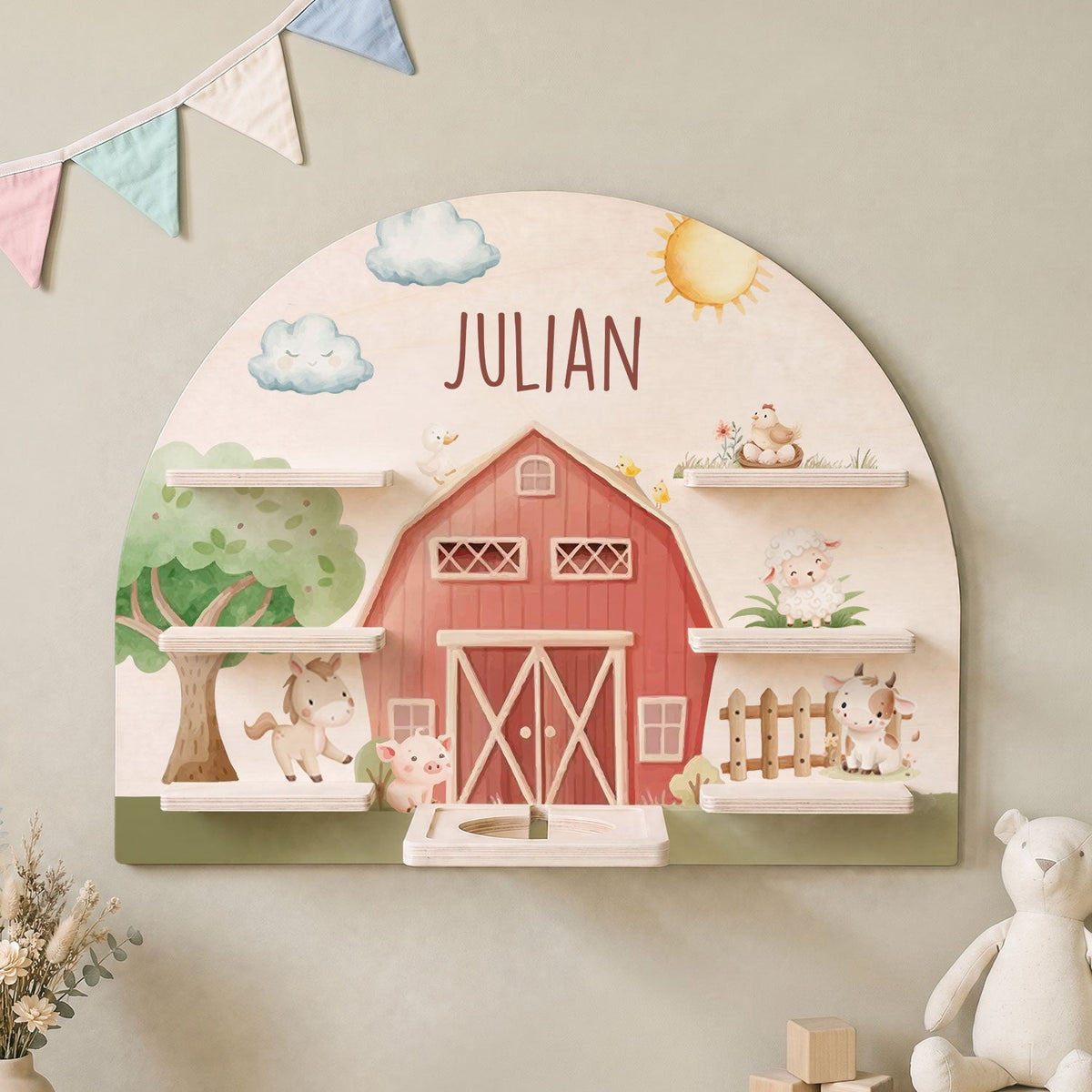 Toniebox Regal für Kinderzimmer - Farm - Personalisiert mit Namen