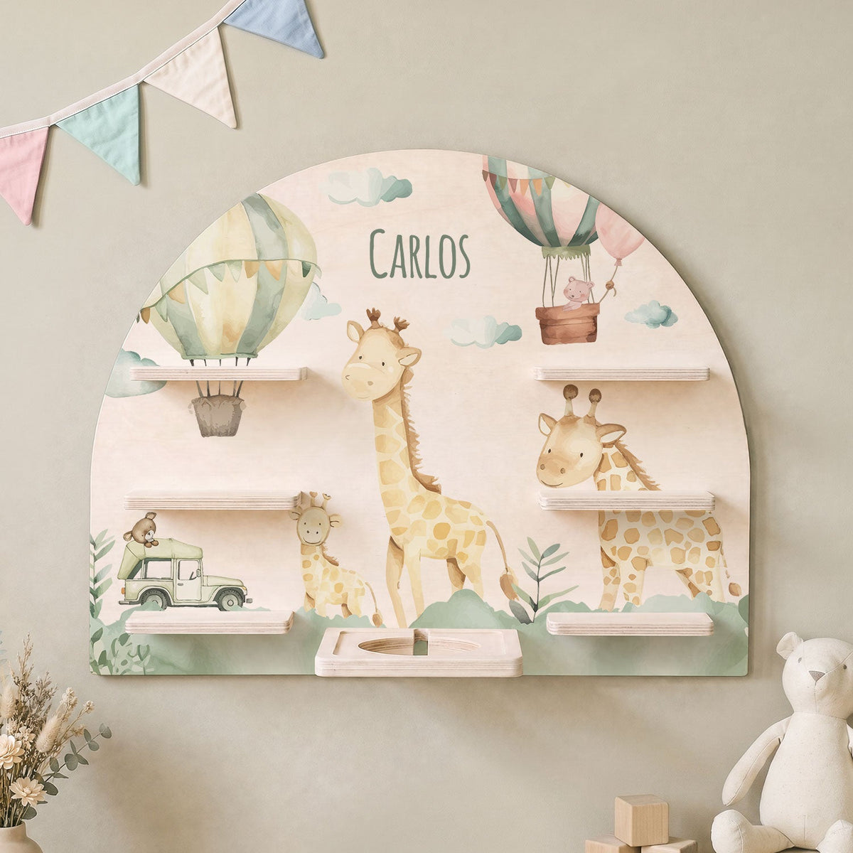 Toniebox Regal für Kinderzimmer - Giraffe - Personalisiert mit Namen