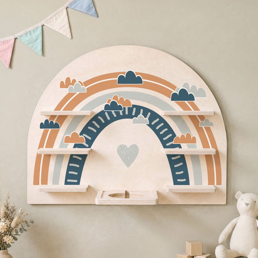 Toniebox Regal für Kinderzimmer - Regenbogen - Kinder Wandregal