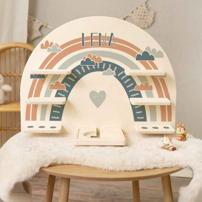 Toniebox Regal für Kinderzimmer - Regenbogen - Personalisiert mit Namen