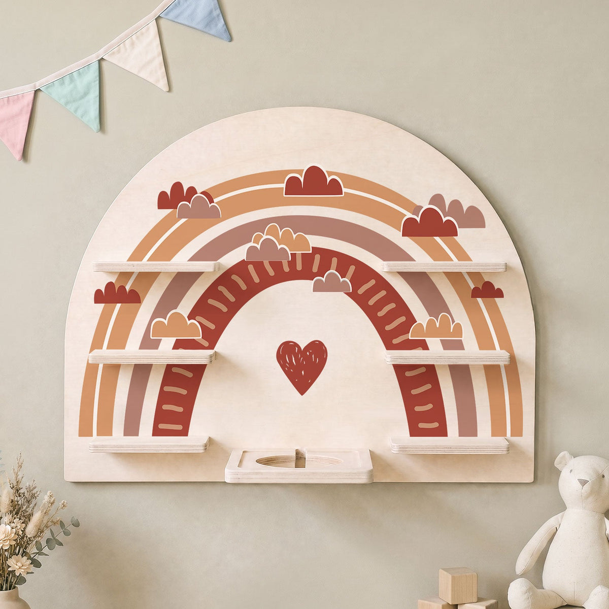 Toniebox Regal für Kinderzimmer - Regenbogen - Kinder Wandregal
