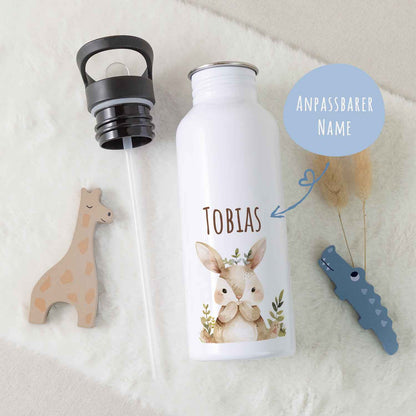 Bedruckte Trinkflasche aus Edelstahl - Bärenfreunde