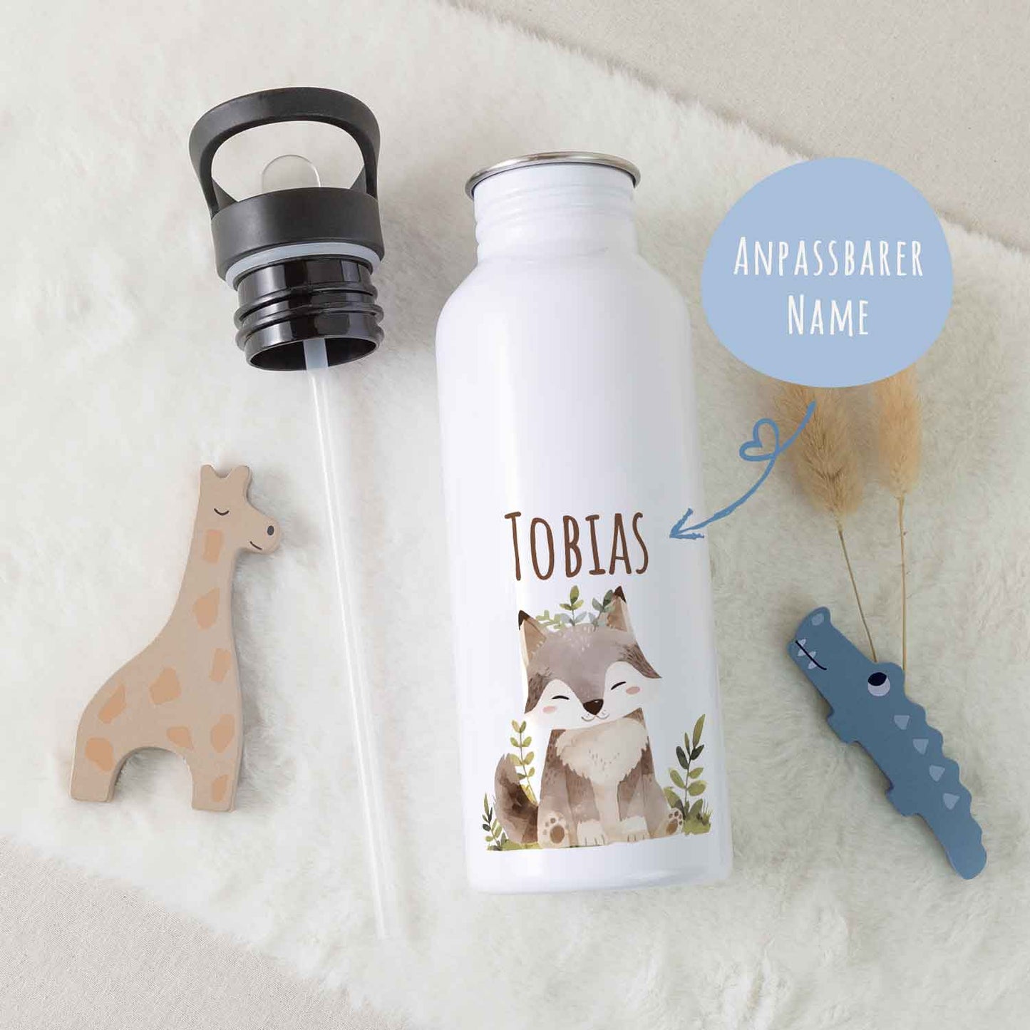 Bedruckte Trinkflasche aus Edelstahl - Bärenfreunde