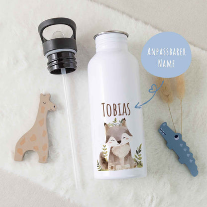 Bedruckte Trinkflasche aus Edelstahl - Bärenfreunde