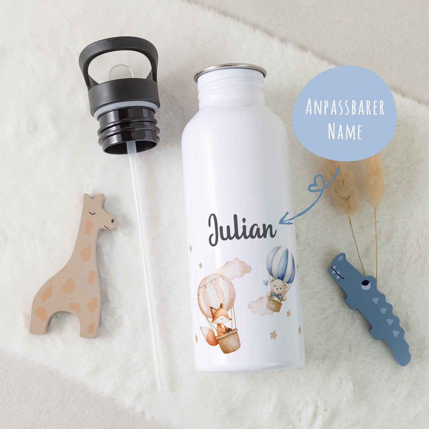 Bedruckte Trinkflasche aus Edelstahl - Ballon