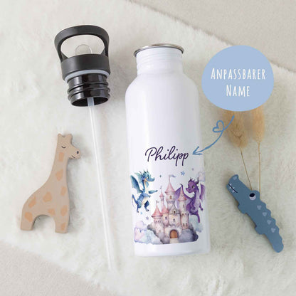 Bedruckte Trinkflasche aus Edelstahl - Drache