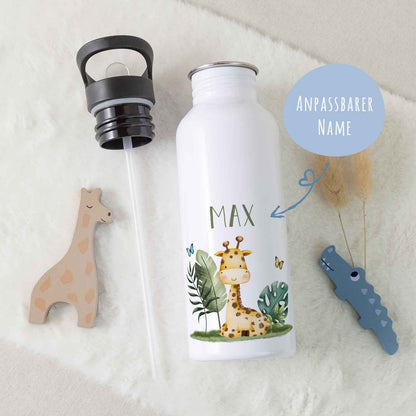 Bedruckte Trinkflasche aus Edelstahl - Tiergruppe