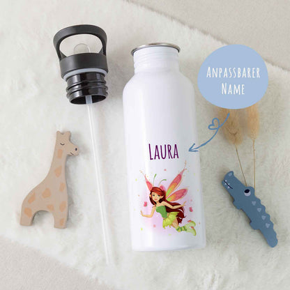 Bedruckte Trinkflasche aus Edelstahl - Zauberfee