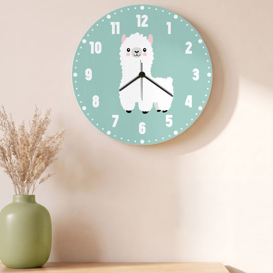 Wanduhr für Kinder im Lama Design - mit UV Druck