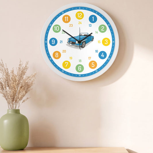 Wanduhr Kinder Auto - mit UV Druck