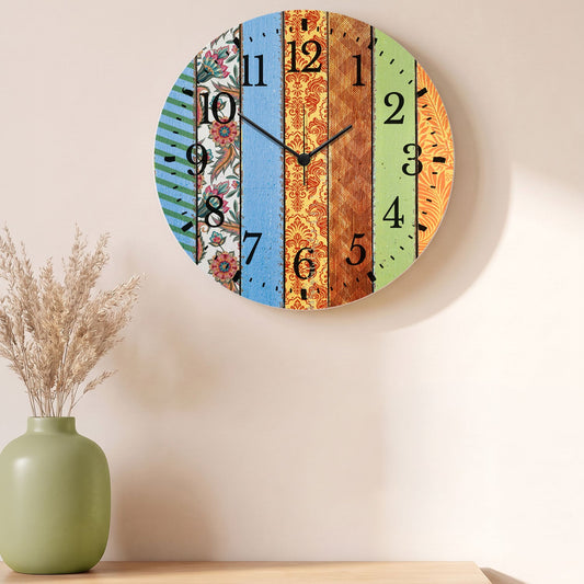 Wanduhr aus Holz Mandala - Mit UV Druck