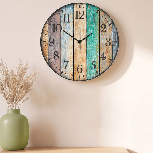 Wanduhr aus Holz Vintage Summer - mit UV Druck