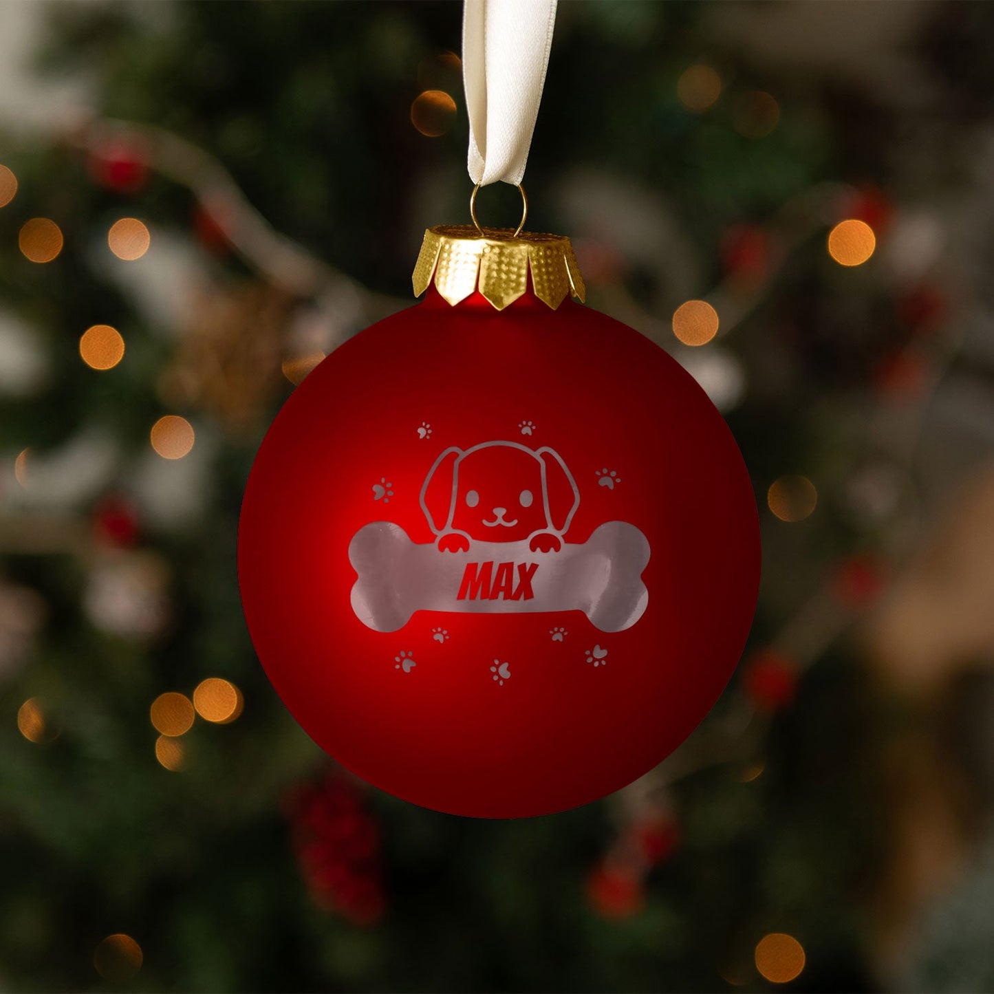Gravierte Weihnachtskugel - Haustier - Hund & Katze