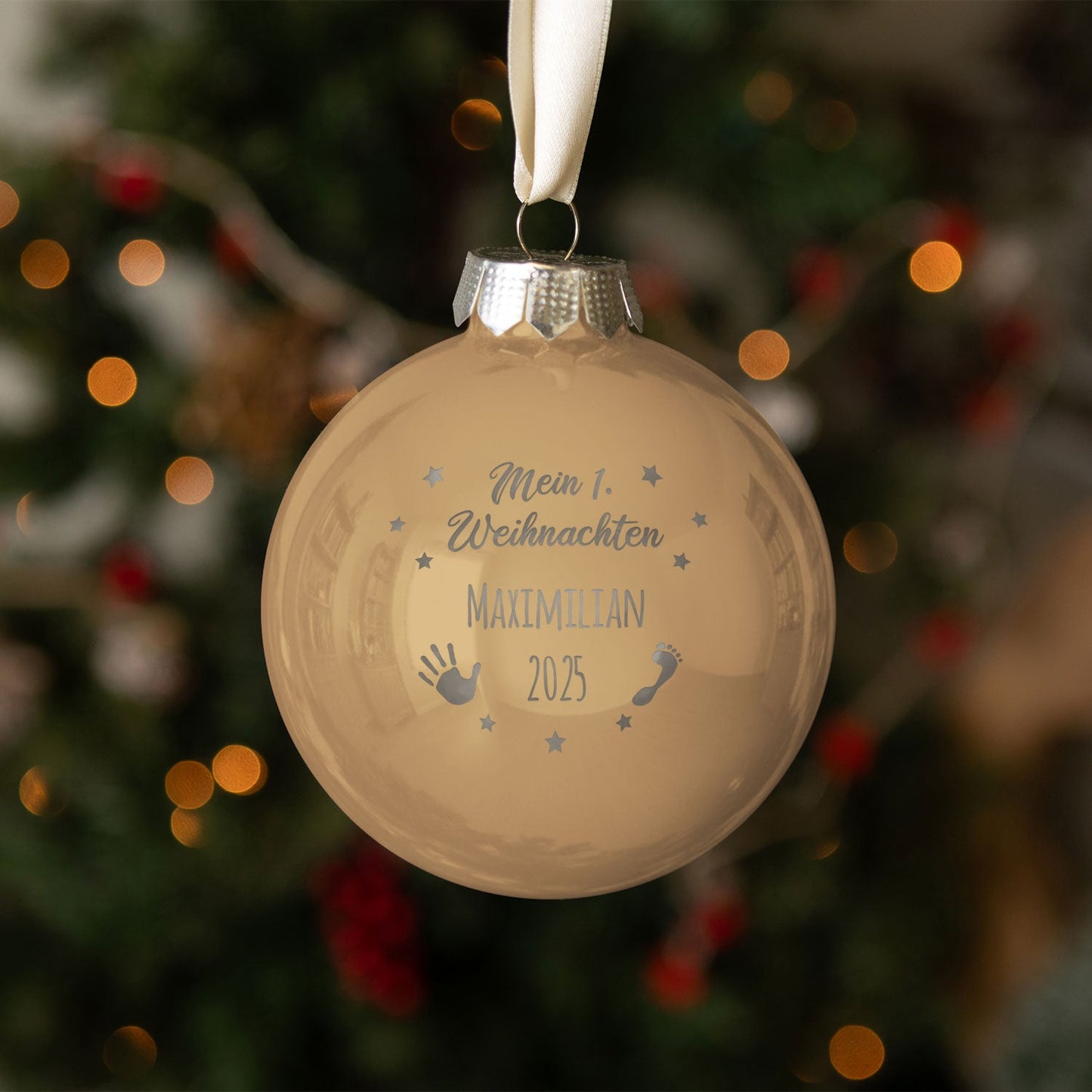 Gravierte Weihnachtskugel - Mein erstes Weihnachten