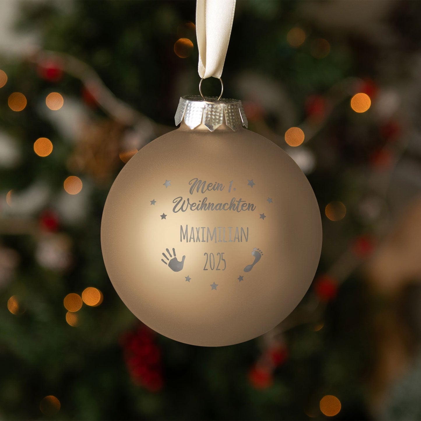 Gravierte Weihnachtskugel - Mein erstes Weihnachten