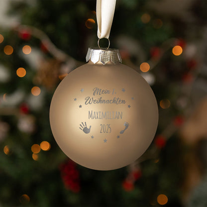 Gravierte Weihnachtskugel - Mein erstes Weihnachten