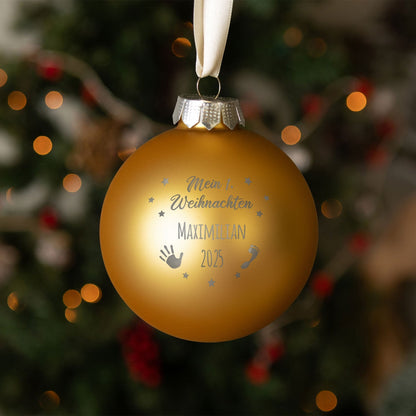 Gravierte Weihnachtskugel - Mein erstes Weihnachten